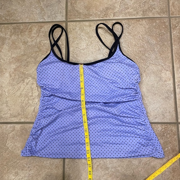 Periwinkle lavender polka dot Tankini top - Picture 2 of 3